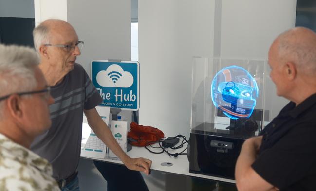 Phil demonstrating the teacher hologram